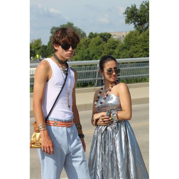 Vintage Rob Hill for Mister Jay Wet Silver Metallic Prom Cocktail Party Dress - Picture 7 of 13